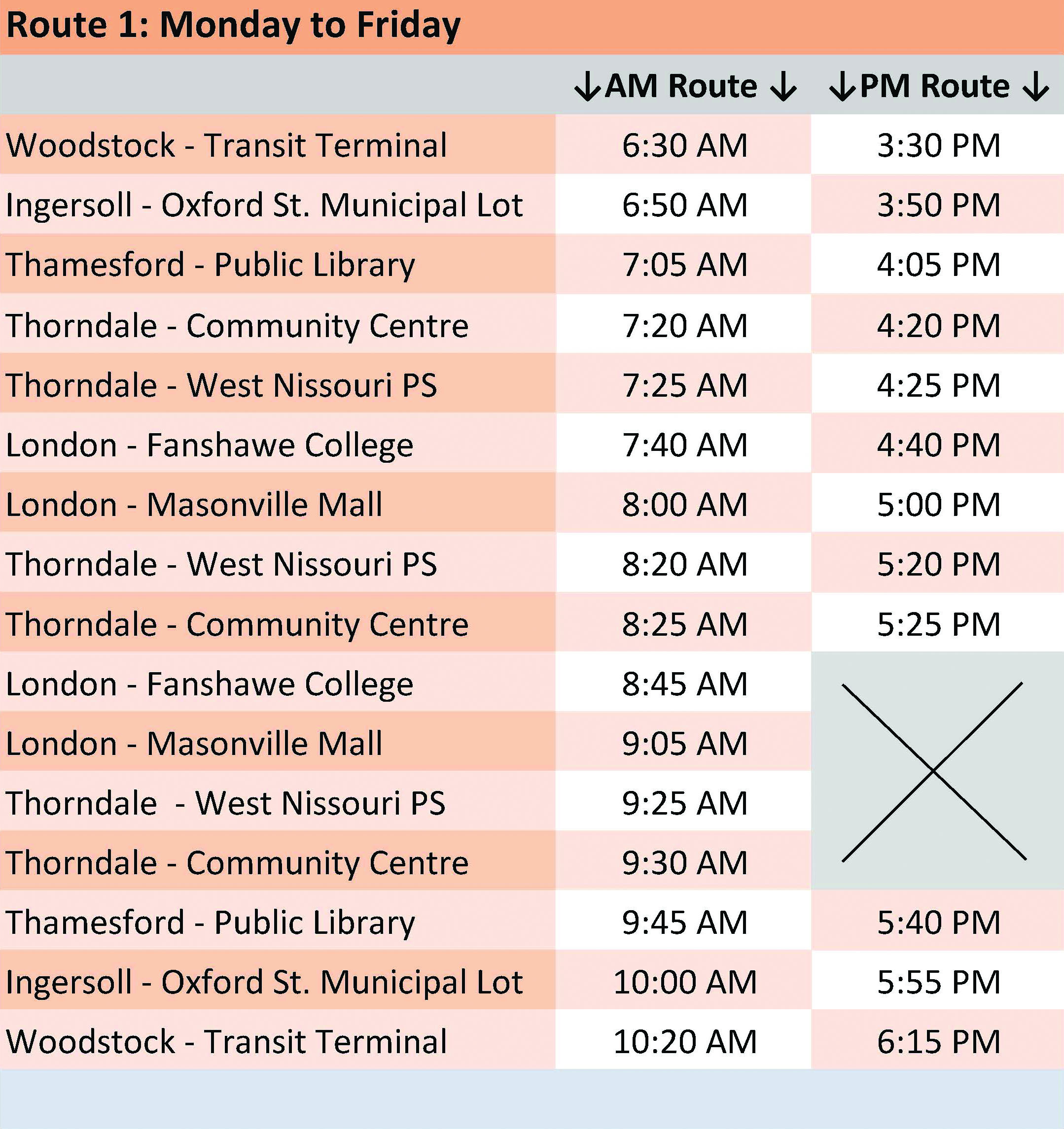 1 Routes and Schedules as of Feb.5.22