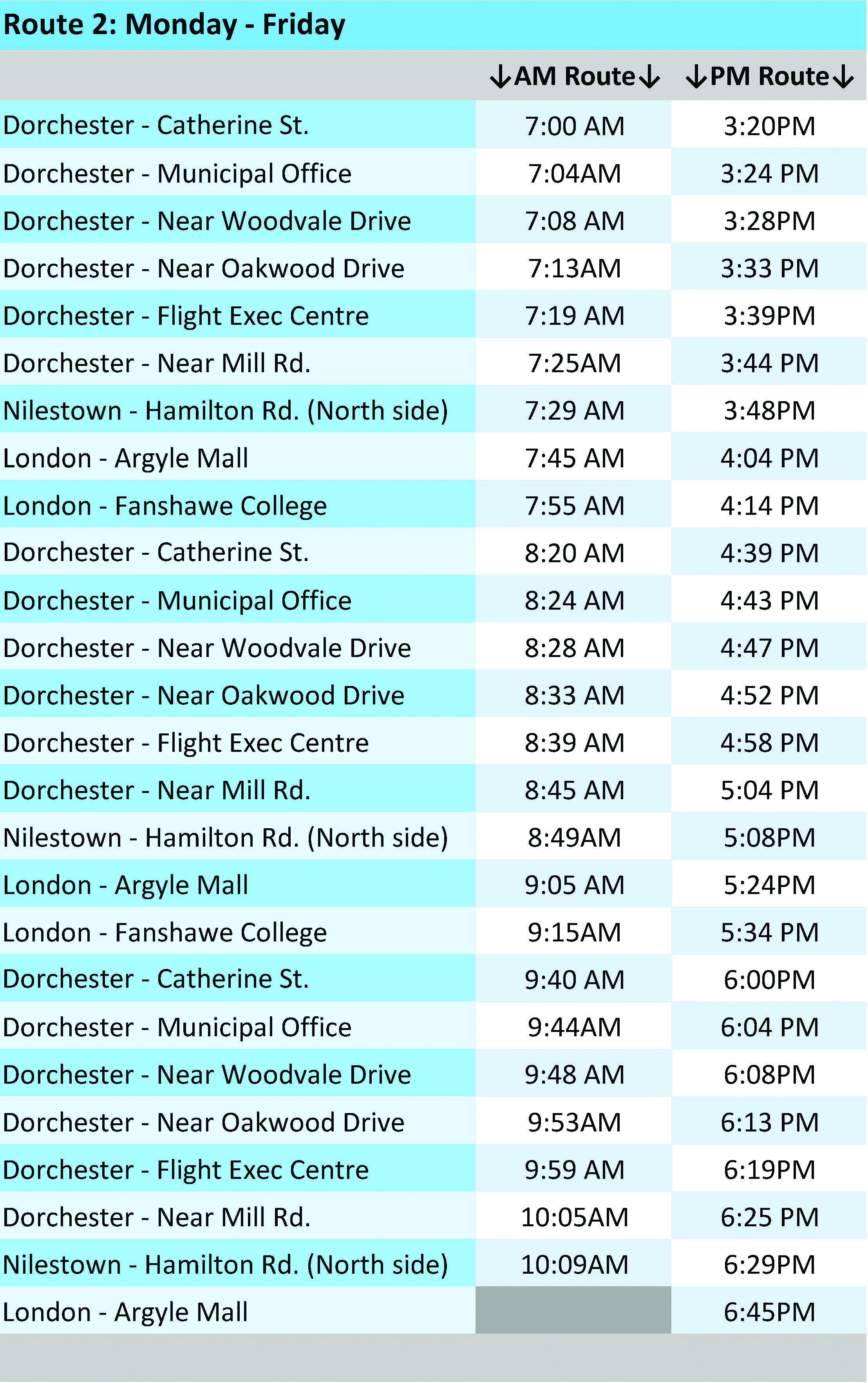 2 Routes and Schedules as of Feb.5.22