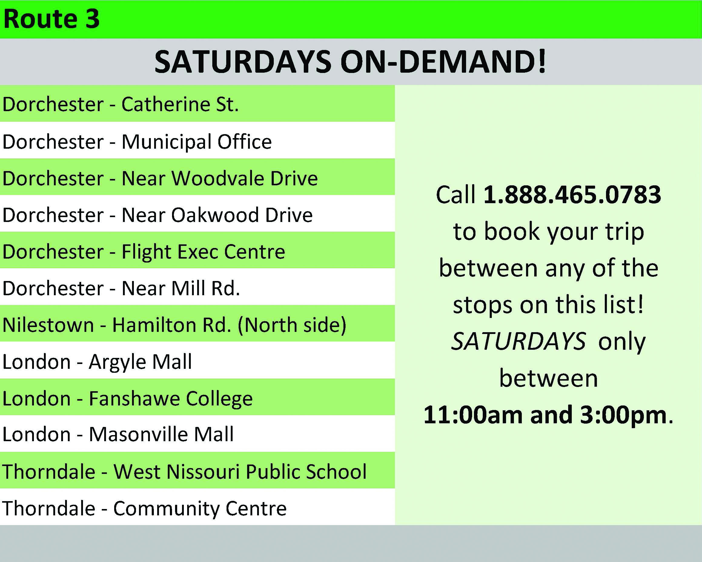 3 Routes and Schedules as of Feb.5.22