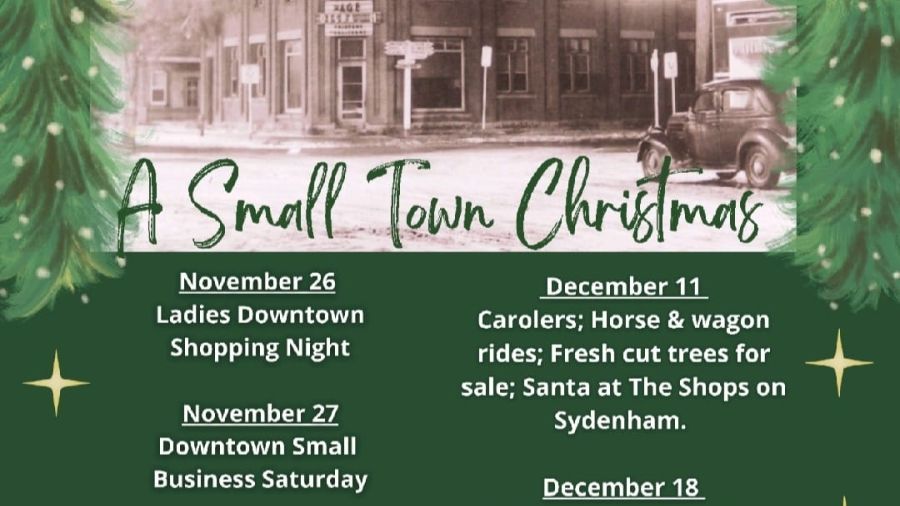 small town Christmas info poster 