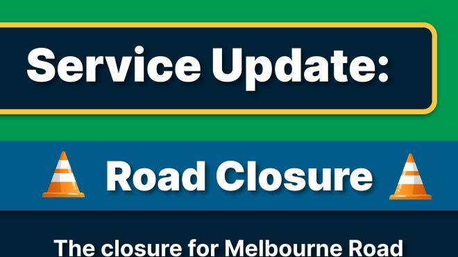 Melbourne Road extended closure 