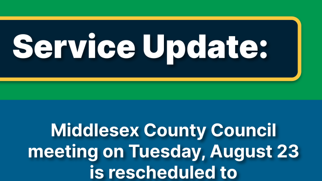 Middlesex County Council rescheduled August 30