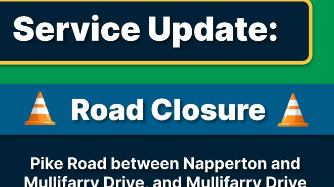 Pike Road between Napperton and Mullifarry Drive, and Mullifarry Drive between Pike and Centre Road will be closed from February 6 to February 10