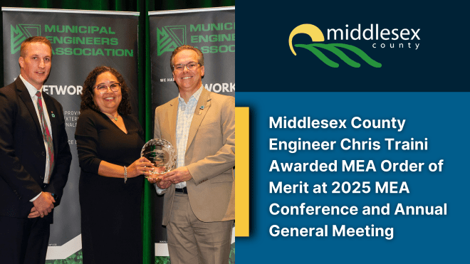 Image of three people and the County logo