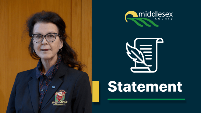 Image of Warden Clarke with the County logo and the word, "Statement"