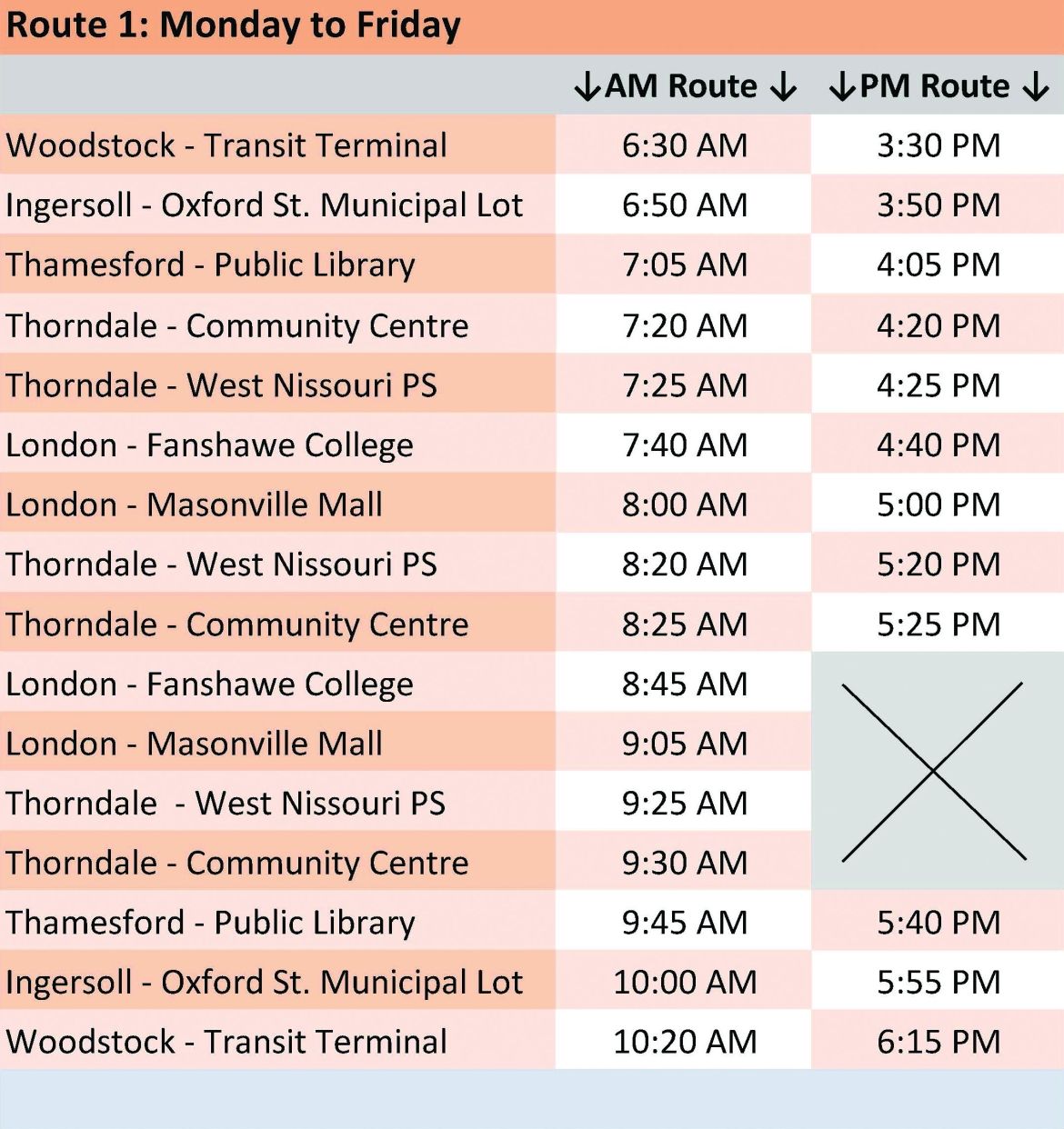 1 Routes and Schedules as of Feb.5.22