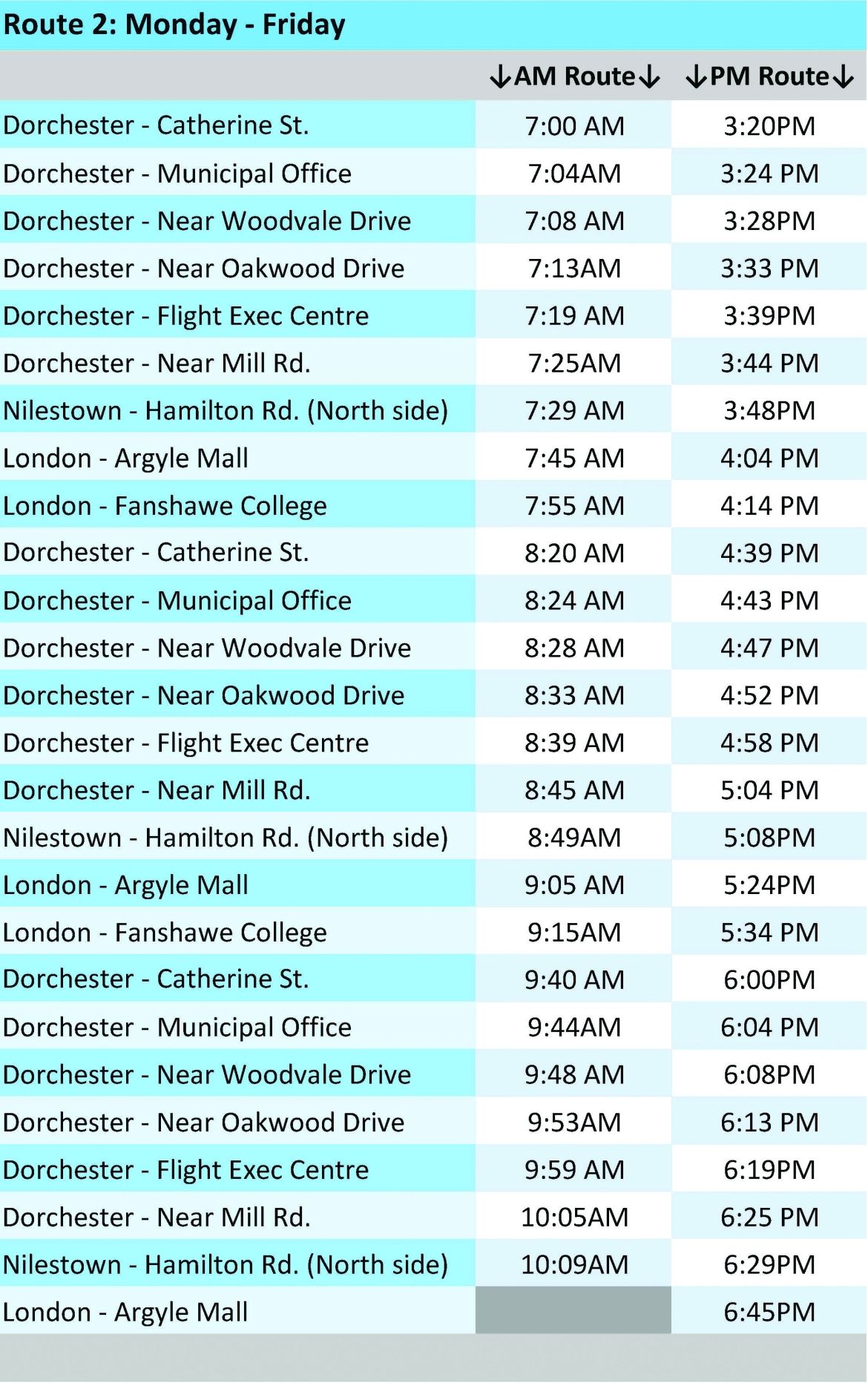 2 Routes and Schedules as of Feb.5.22