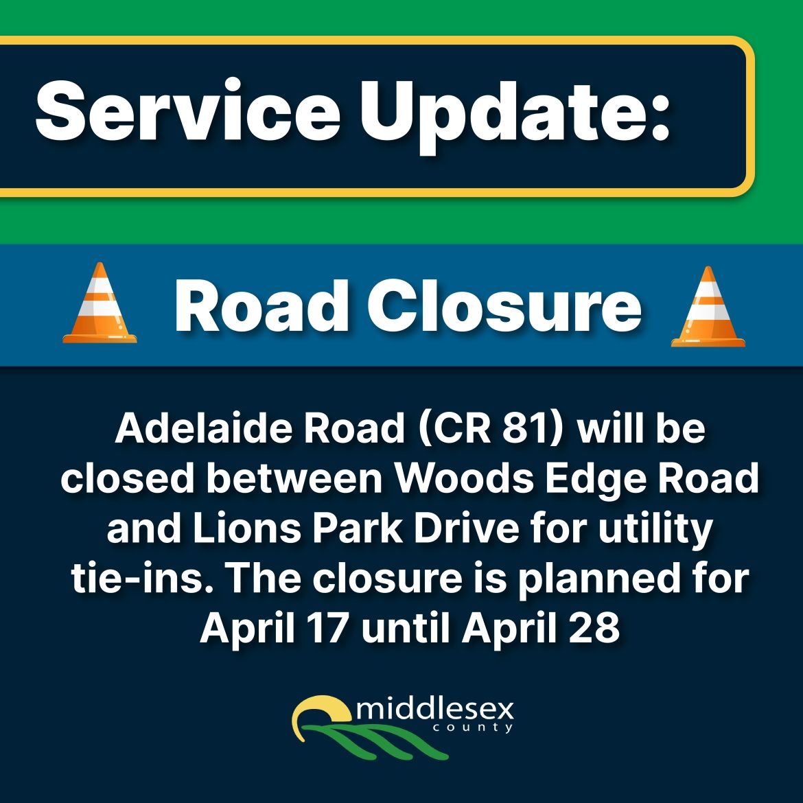 Road Closure CR 81 Adelaide Road