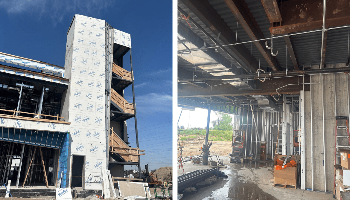 Building being built.