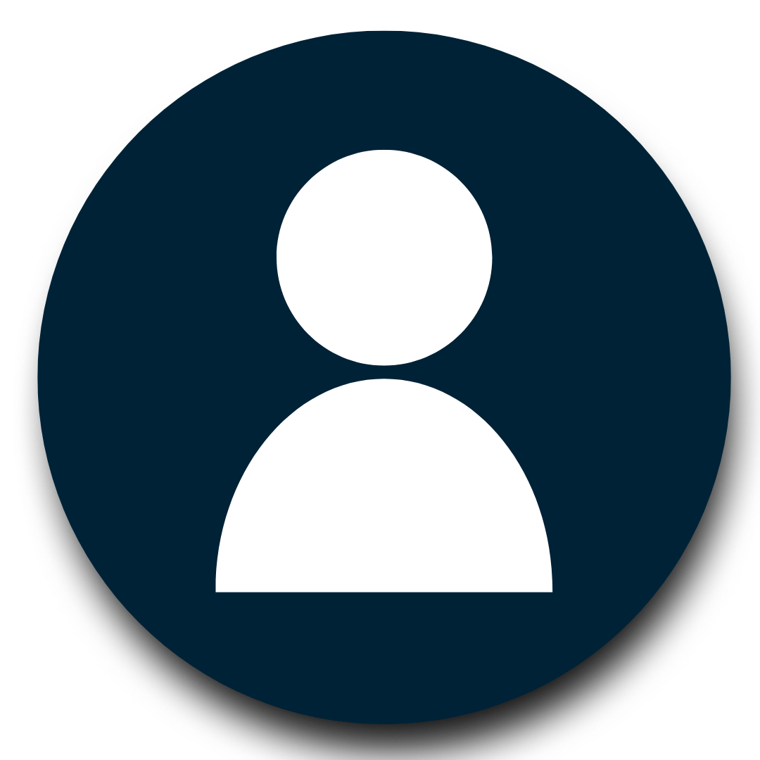 Navy blue circle with white person icon