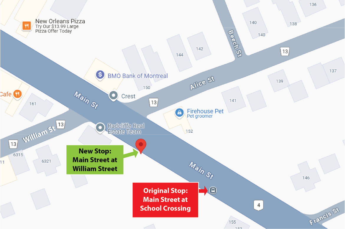 Lucan downtown stop change