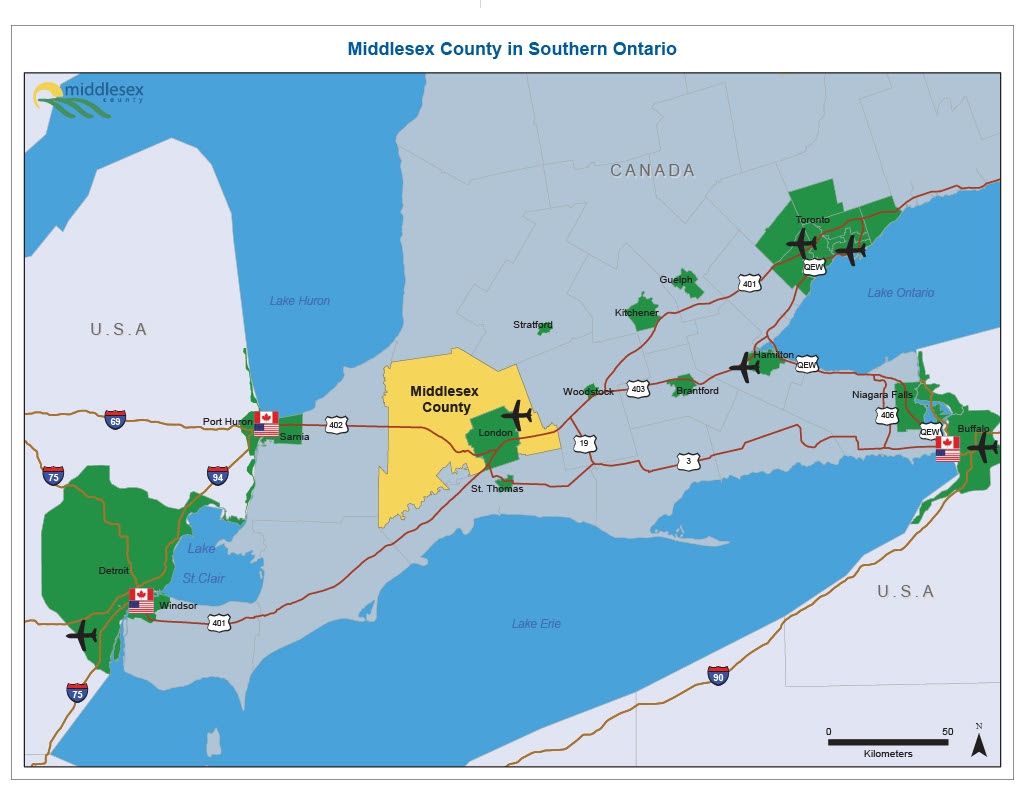 Southwestern Ontario map
