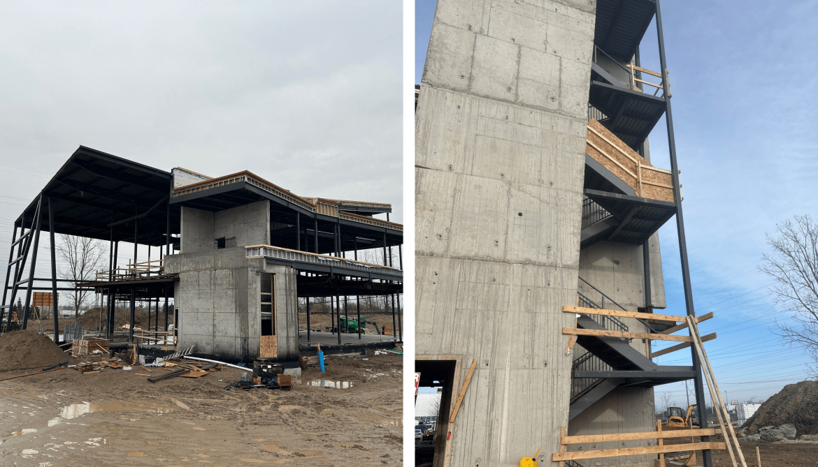 A structure being constructed.