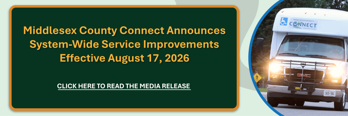 Middlesex County Connect announces system wide service improvements effective August 17 2026