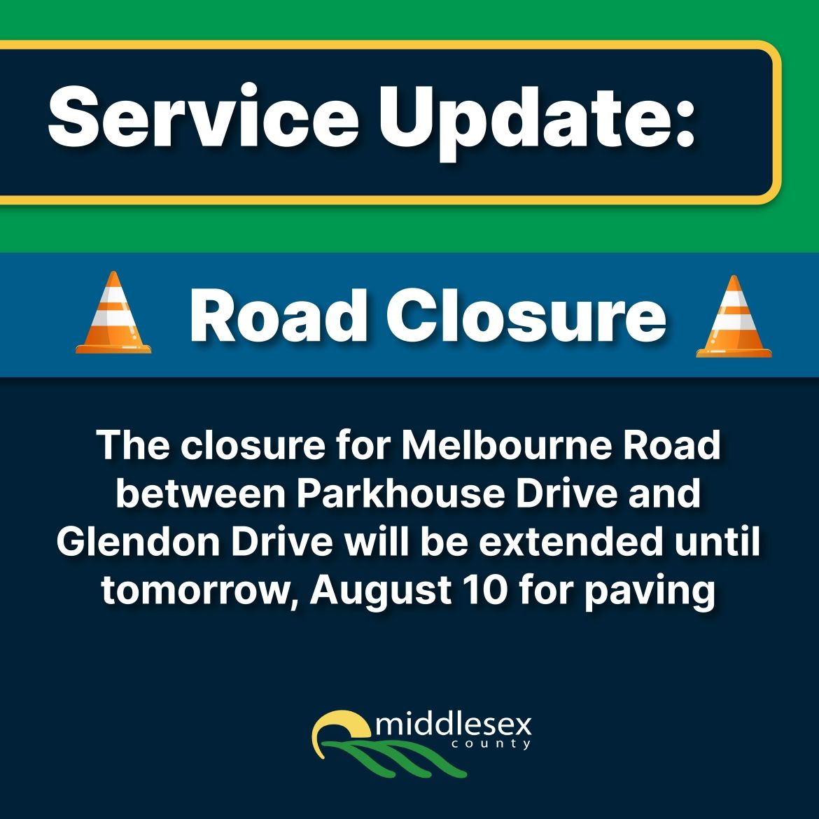 Melbourne Road extended closure