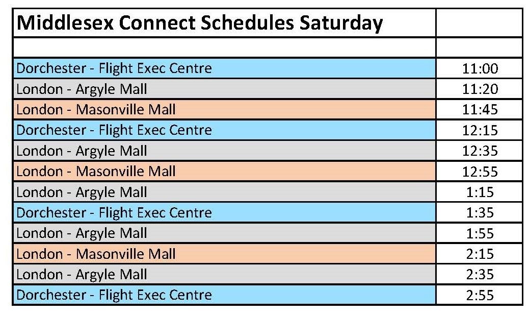 Saturday bus route