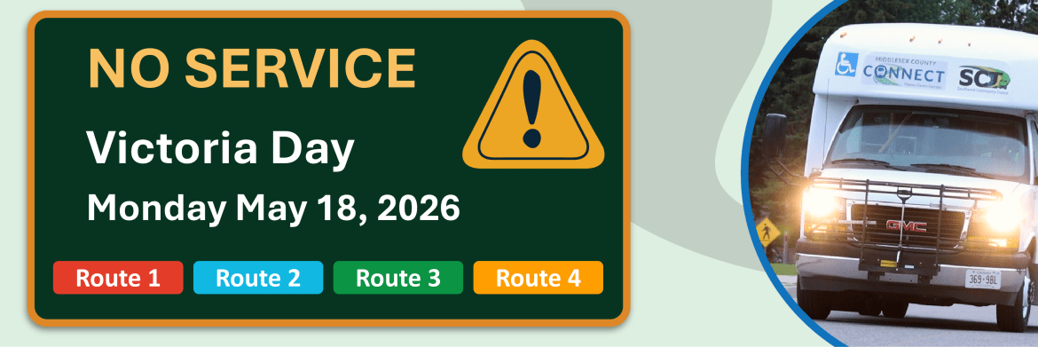 No Service on Victoria Day, May 18, 2026