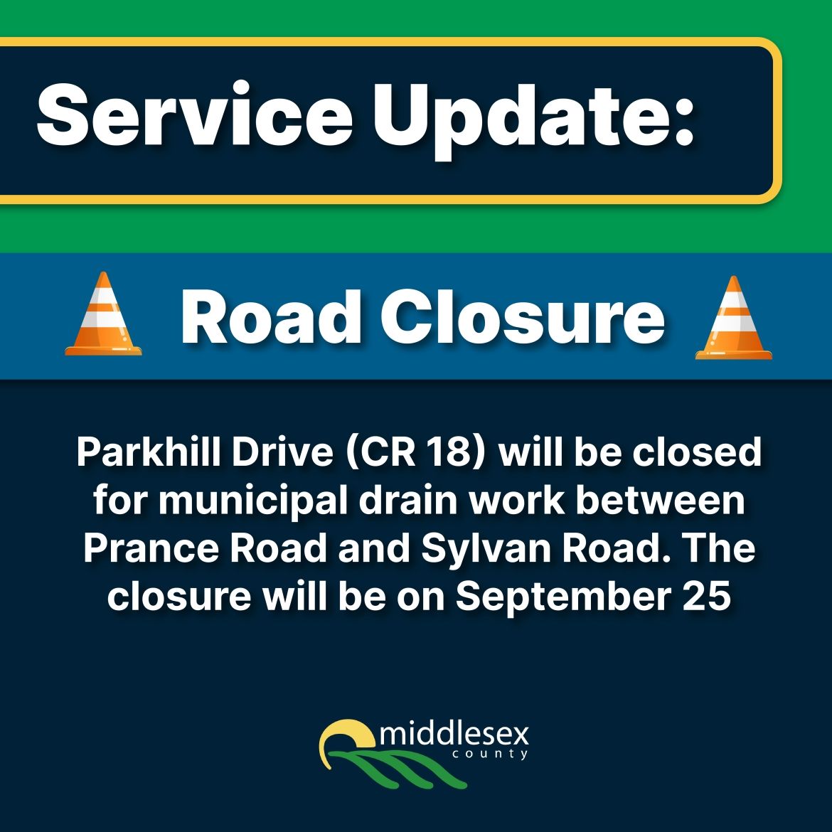 Parkhill Drive (CR 18) closure