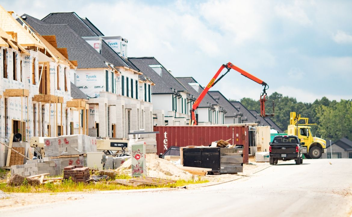 Houses under construction