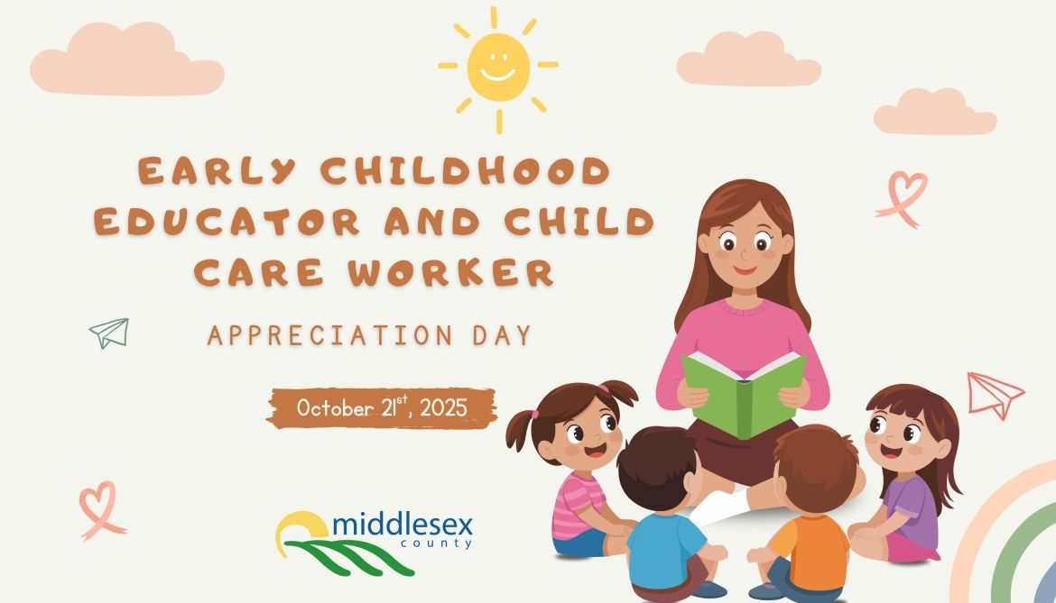 Image reading, "Middlesex County Recognizes Child Care Worker and Early Childhood Educator Appreciation Day"