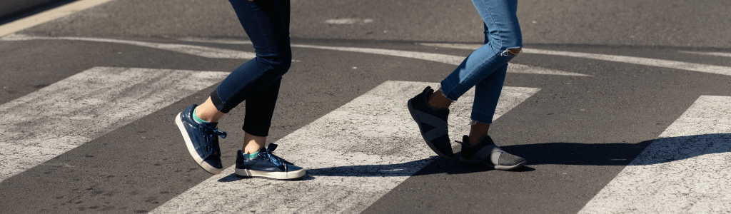 Image of children walking over crosswalk