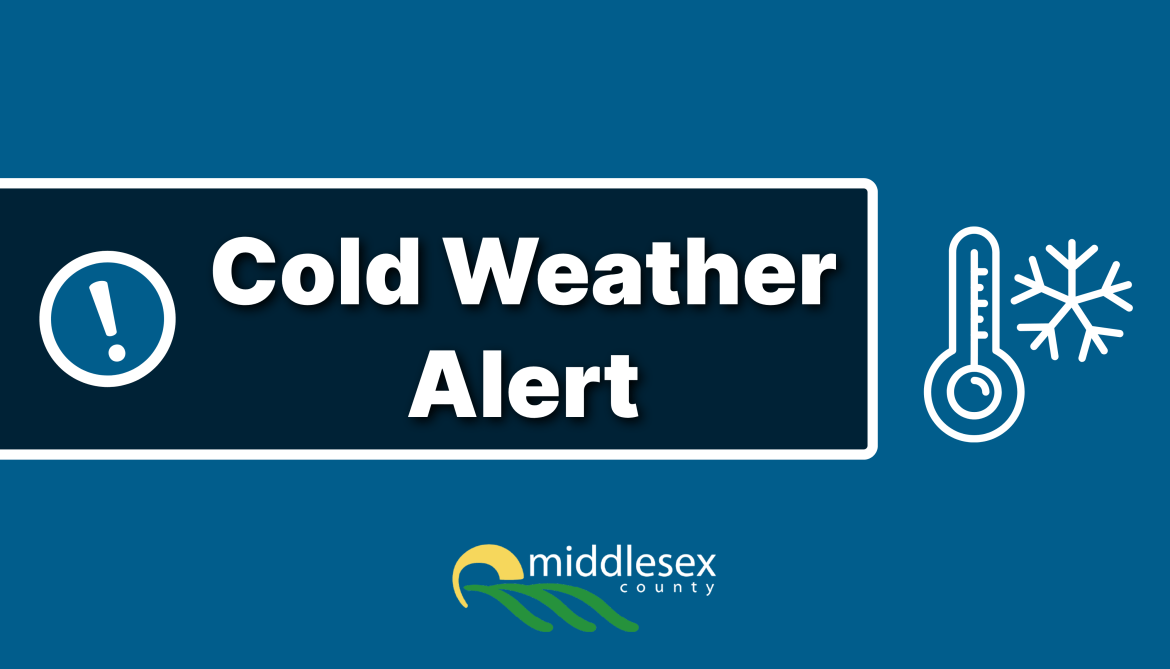 Banner reading, "Cold Weather Alert" with image of thermometer and the County logo