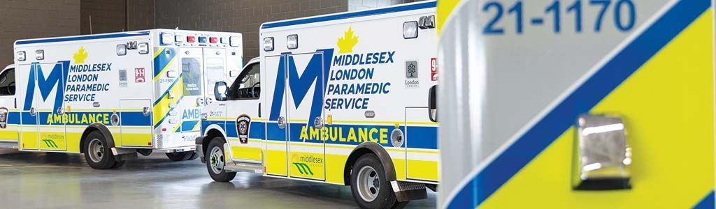 Middlesex London Paramedic Services ambulances