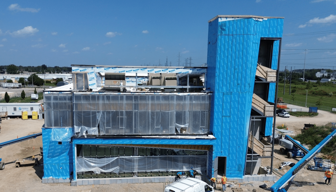 A building under construction.