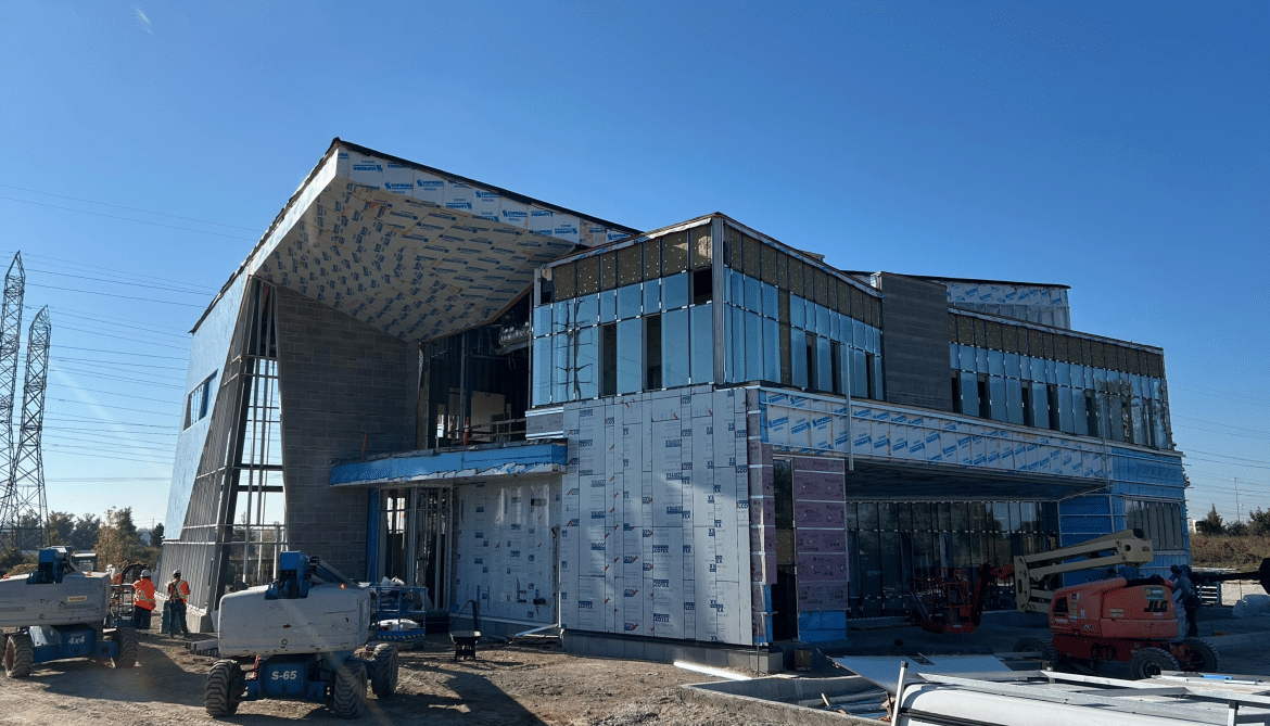 A building under construction.