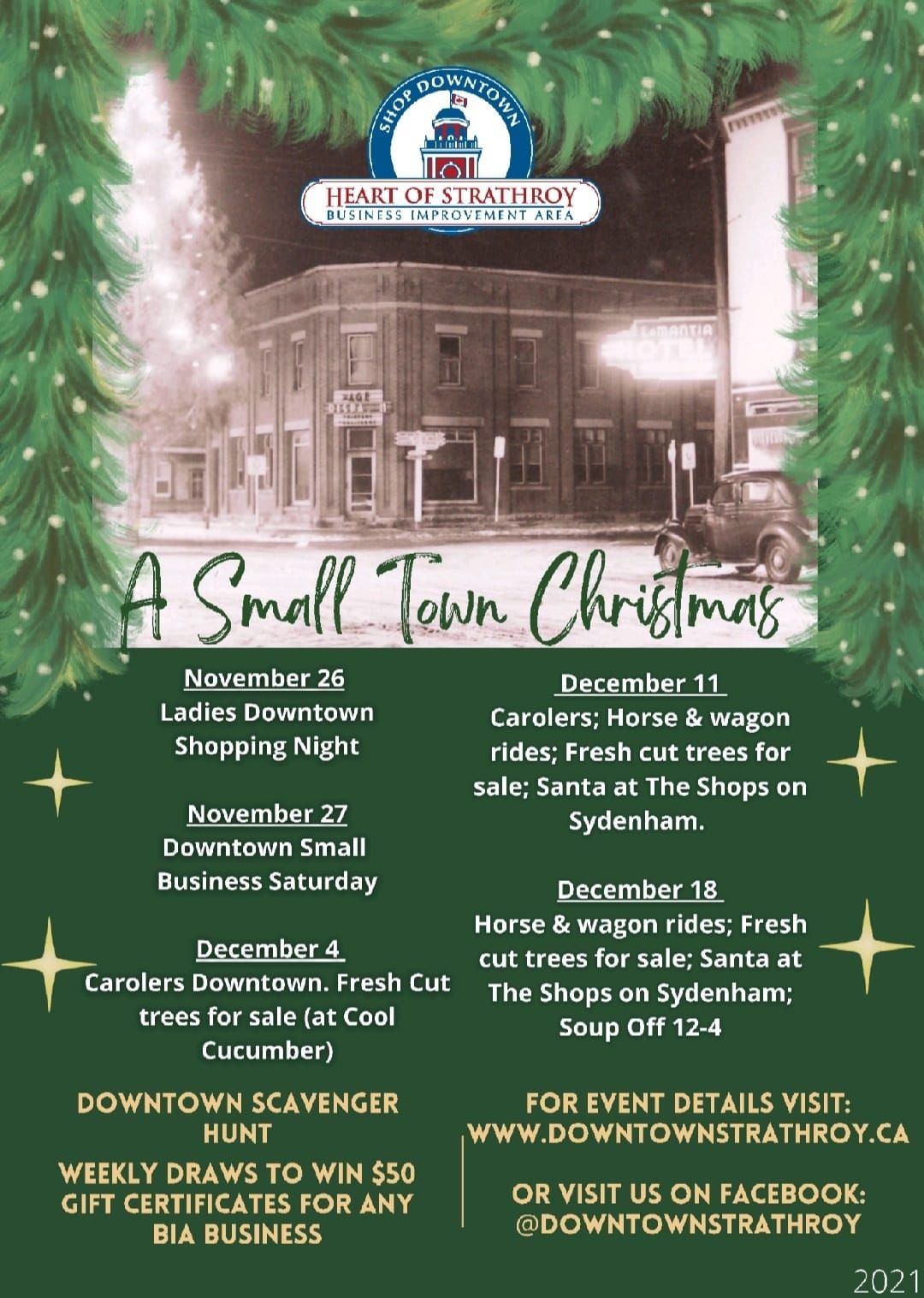small town Christmas info poster