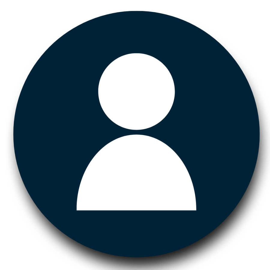 Navy blue circle with white person icon