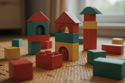 Image of children's building blocks stacked together