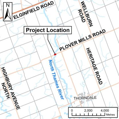 Plover Mills Bridge Project Location