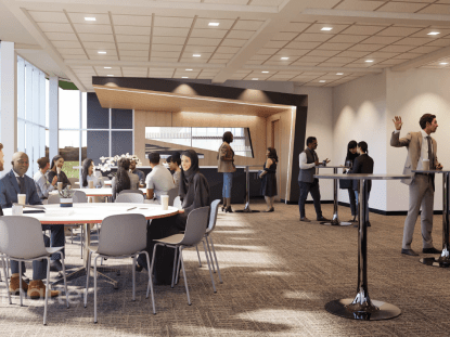 Rendering of new county building breakroom 