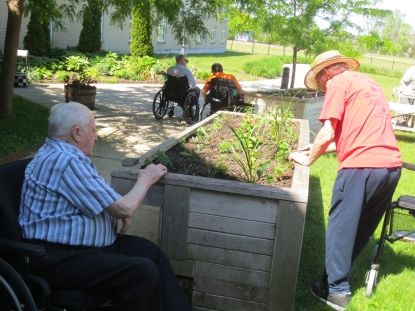 Mens Gathering Sanding flower boxes 006